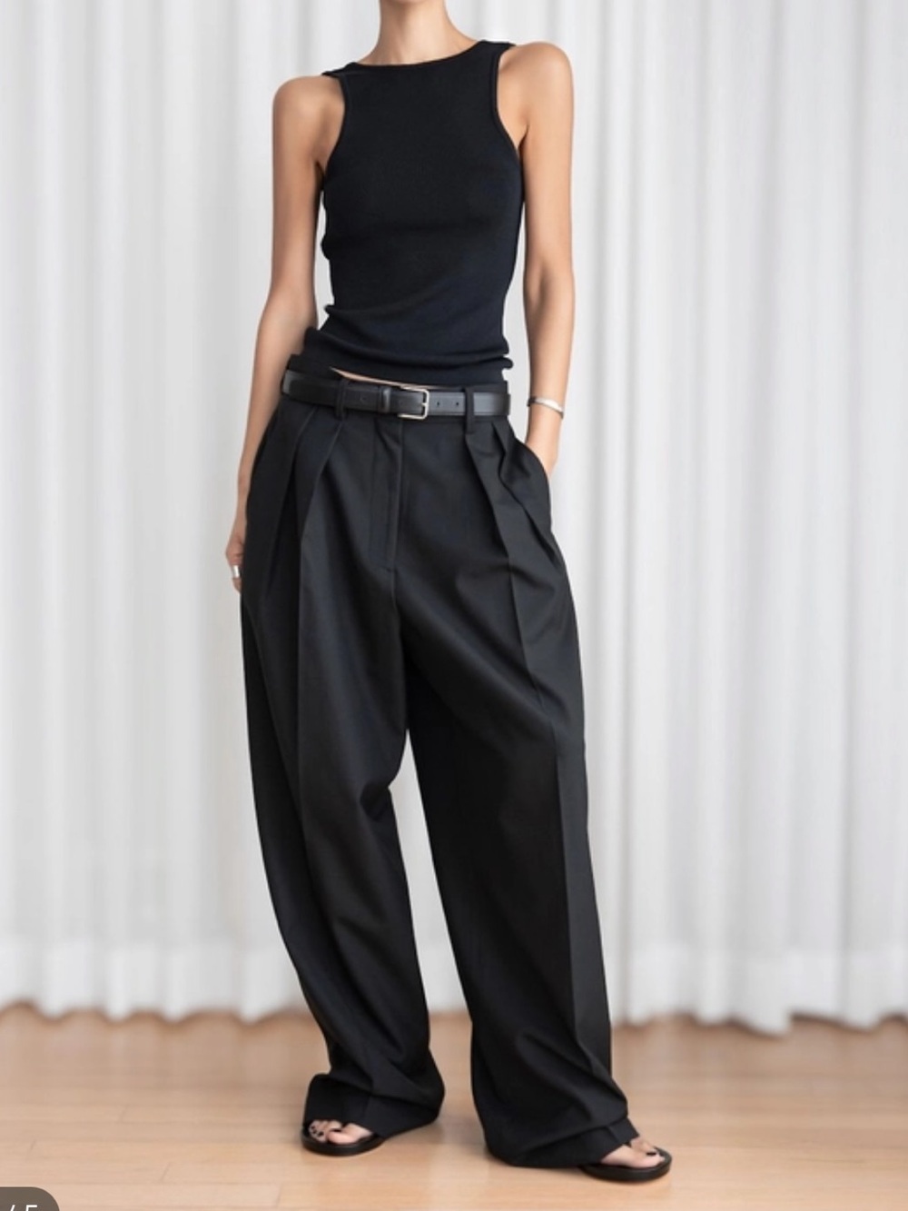 PAPER MOON Seoul Wool Wide Black Pants Small Size